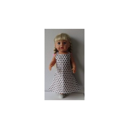 lange zomerjurk met bruin baby born 43cm