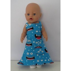 lange zomerjurk monsters baby born 43cm