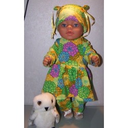 tuniek groen gebloemd baby born 43cm