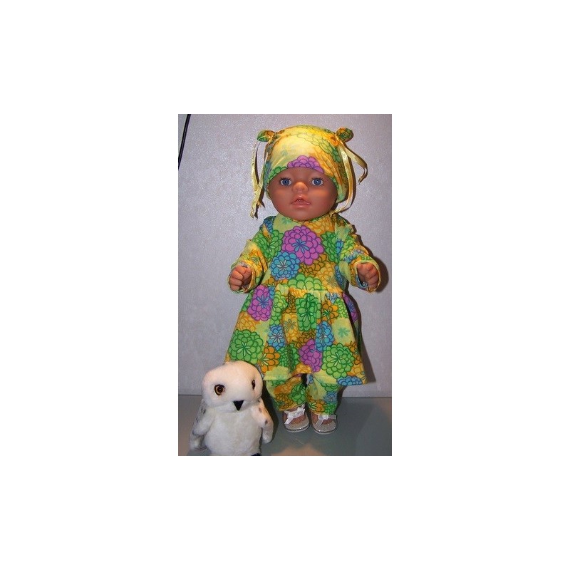 tuniek groen gebloemd baby born 43cm