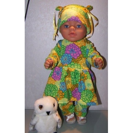 tuniek groen gebloemd baby born 43cm