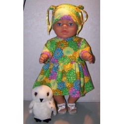tuniek groen gebloemd baby born 43cm