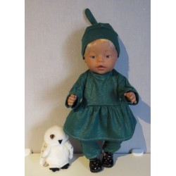 tuniek groen glimmend baby born 43cm