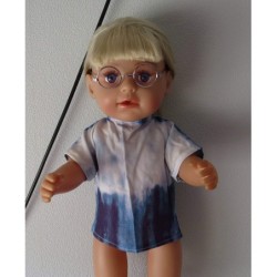 shirtje blauw gevlamd baby born 43cm