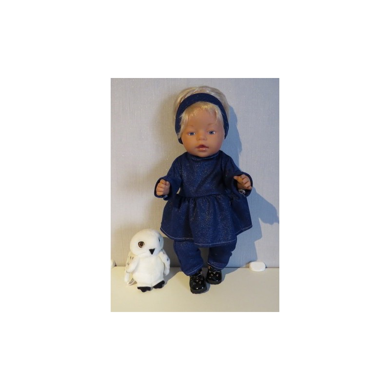 tuniek blauw glimmend baby born 43cm