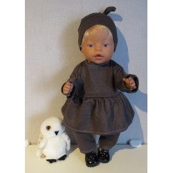 tuniek bruin glimmend baby born 43cm