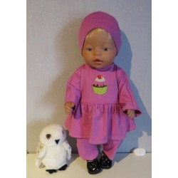 tuniek oud roze cupe cake baby born 43cm