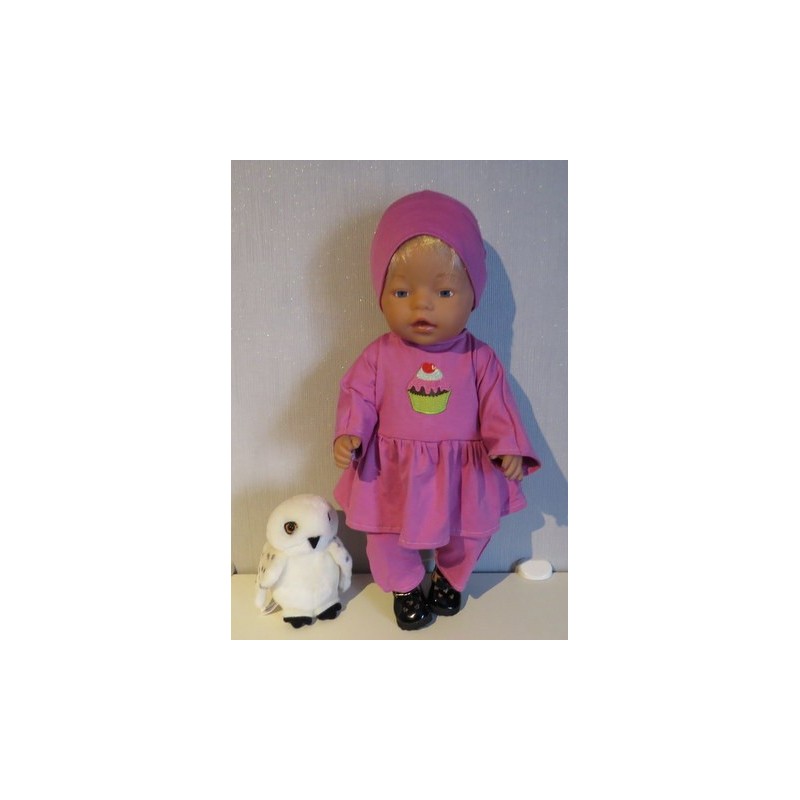 tuniek oud roze cupe cake baby born 43cm