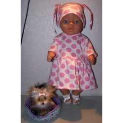 tuniek roze polka dots baby born 43cm