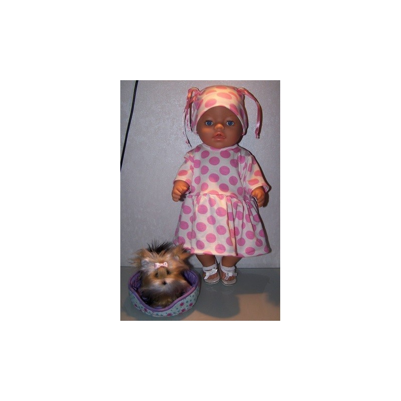 tuniek roze polka dots baby born 43cm