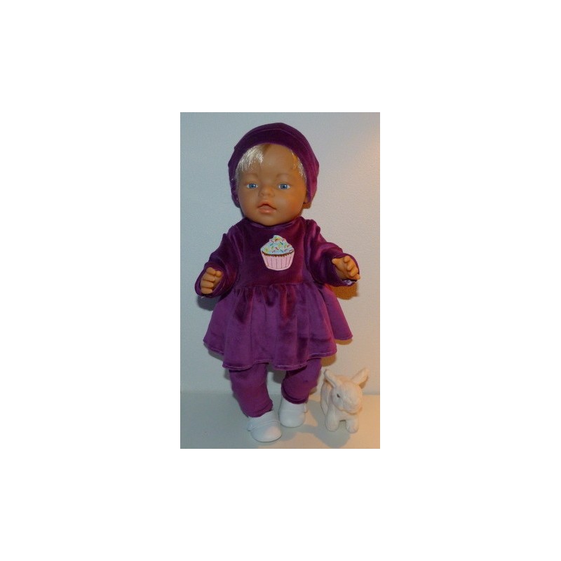 tuniek paars cupe cake baby born 43cm