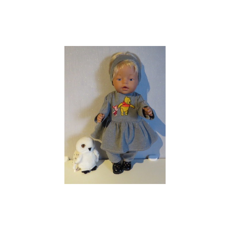 tuniek grijs winnie the pooh  baby born 43cm