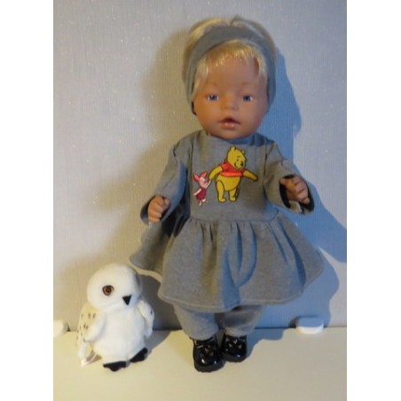 tuniek grijs winnie the pooh  baby born 43cm
