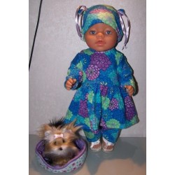 tuniek blauw gebloemd baby born 43cm
