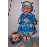 tuniekblauw gebloemd baby born 43cm