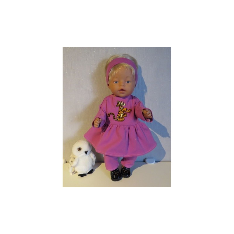 tuniek oud roze tijgertje baby born 43cm