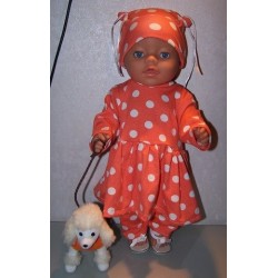 tuniek oranje polka dots baby born 43cm