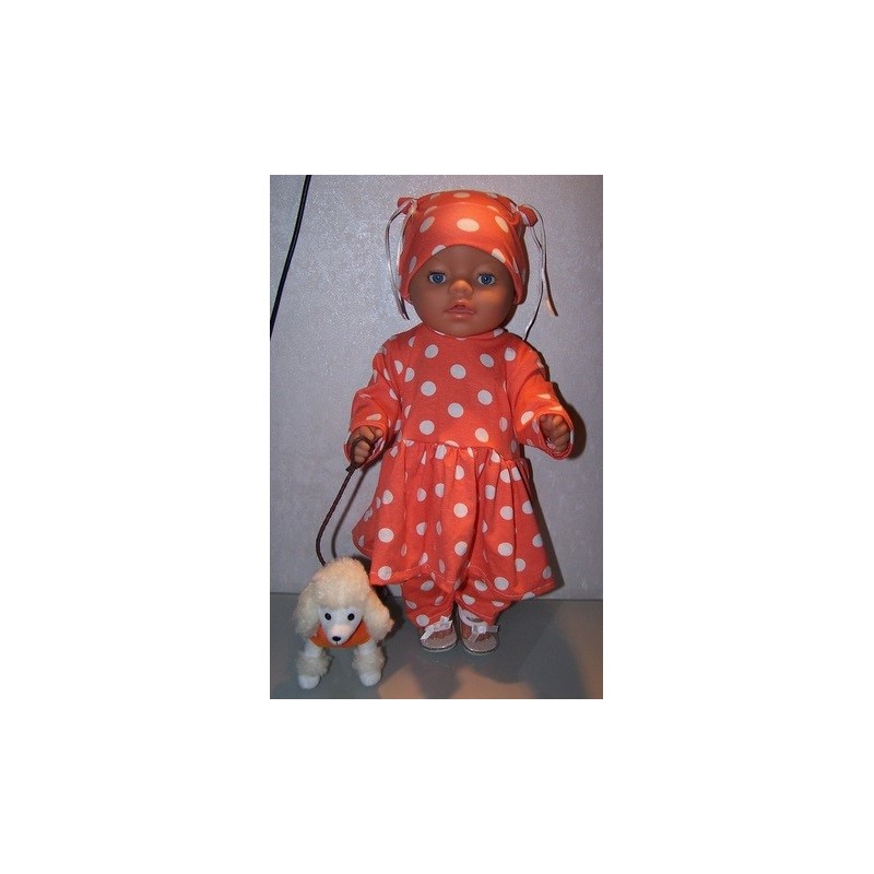tuniek oranje polka dots baby born 43cm