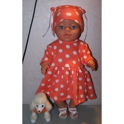 tuniek oranje polka dots baby born 43cm