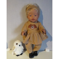 tuniek bruin hond baby born 43cm