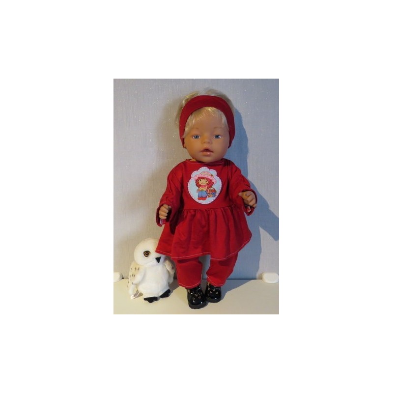 tuniek rood strawberry shortcake baby born 43cm