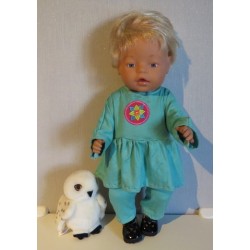 tuniek groen met bloem baby born 43cm