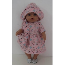 zomerjurk outfitt roze bloem baby born 43cm