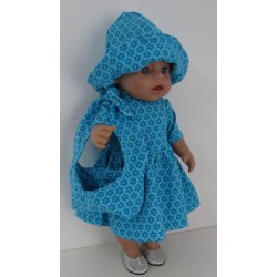 zomerjurk outfitt blauw gebloemd baby born 43cm