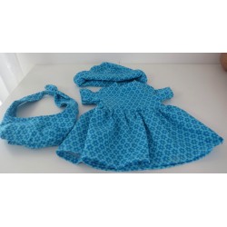 zomerjurk outfitt blauw gebloemd baby born 43cm