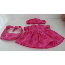 zomerjurk outfitt hard roze gebloemd baby born 43cm
