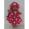 zomerjurk outfitt rood met bloemen baby born 43cm