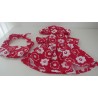 zomerjurk outfitt rood met bloemen baby born 43cm