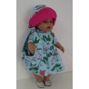 zomerjurk outfitt blauw flamingo's baby born 43cm