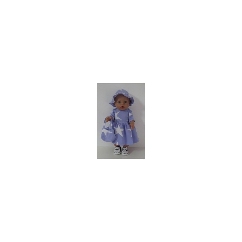 zomerjurk outfitt lila sterren baby born 43cm