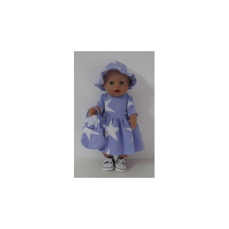 zomerjurk outfitt lila sterren baby born 43cm