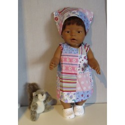 overgooier lila geblokt baby born 43cm