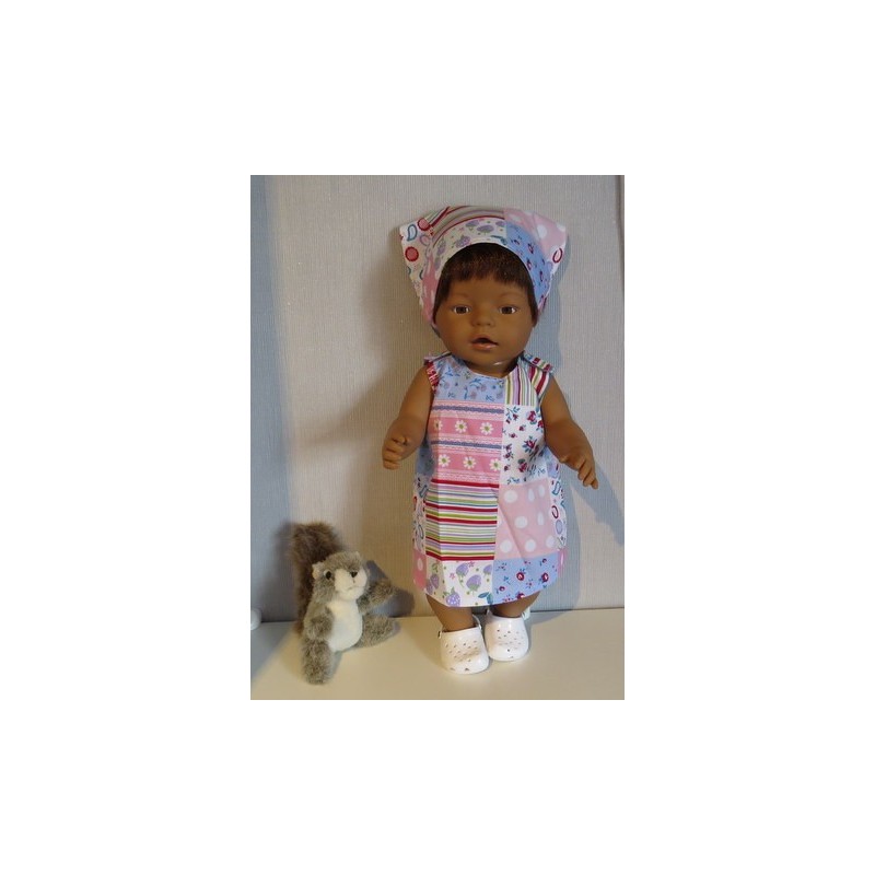overgooier lila geblokt baby born 43cm