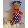 overgooier rood blauw met bloemen baby born 43cm