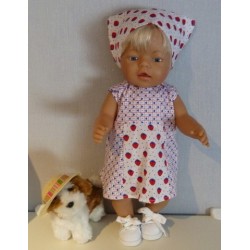 overgooier rode hartjes en aarbeien baby born 43cm