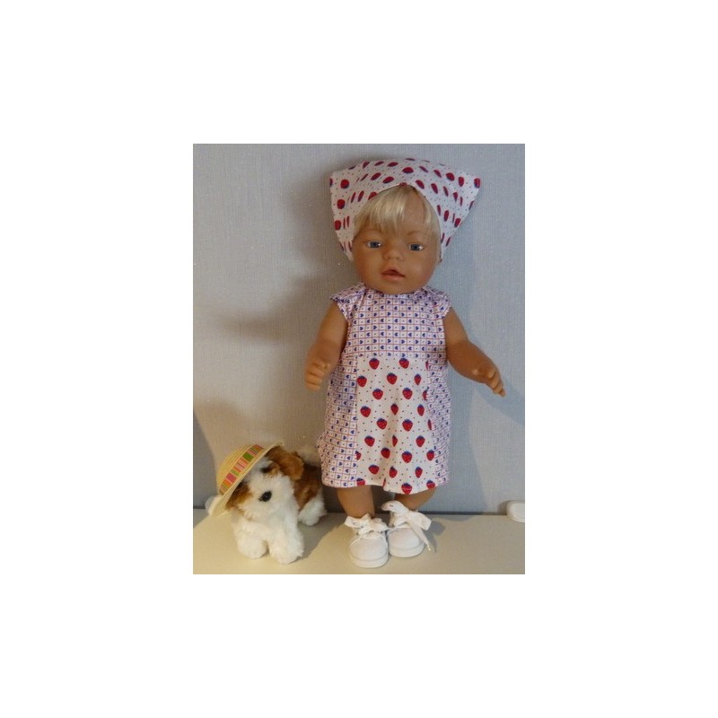 overgooier rode hartjes en aarbeien baby born 43cm
