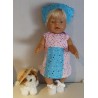 overgooier roze blauw met stippen baby born 43cm