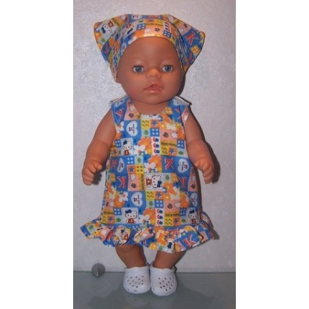 overgooier hello kitty blauw geblokt baby born 43cm