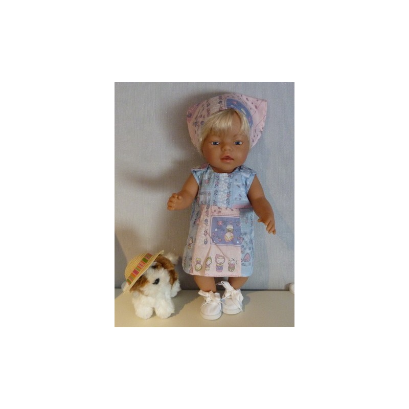 overgooier licht blauw matroeska baby born 43cm