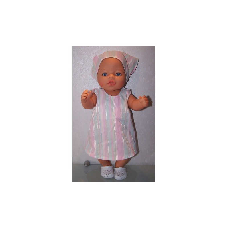 overgooier roze met zilver baby born 43cm