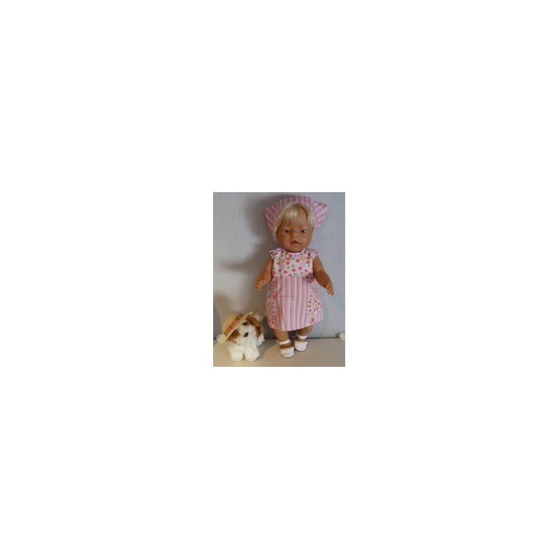 overgooier roze gebloemd baby born 43cm