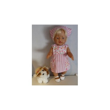 overgooier roze gebloemd baby born 43cm
