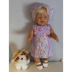 overgooier lila gebloemd baby born 43cm