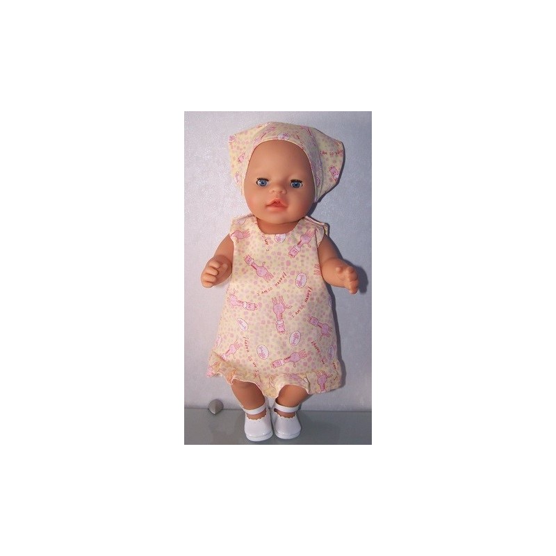 overgooier geel met roze giraffe baby born 43cm