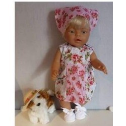 overgooier hipdepip wit met roze baby born 43cm