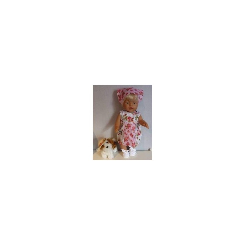 overgooier hipdepip wit met roze baby born 43cm